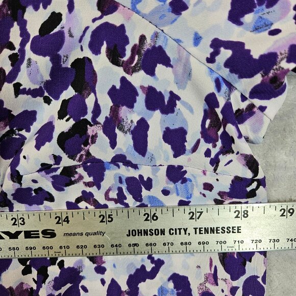 Catherines Blouse Womens 2X purple boxy polyester knit 3/4 sleeves career modest - Picture 2 of 10